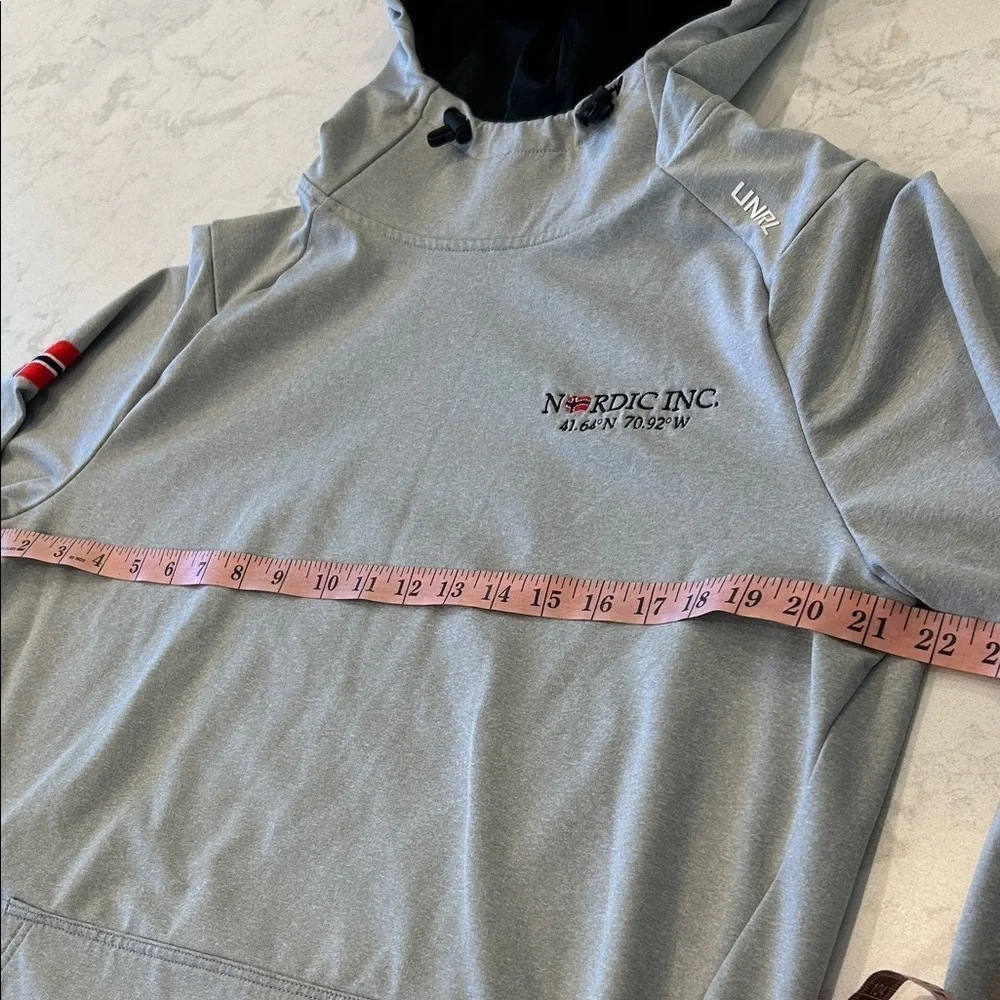UNRL Crossover Hoodie Gray Nordic Inc Hoodie with Flag Patch Men’s Medium - Picture 9 of 12